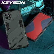 KEYSION เกราะกันกระแทก Case สำหรับ Samsung M33 5G M32 4G M12 M02ซิลิโคน + PC Stand โทรศัพท์สำหรับ Ga