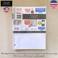 Five Star® College Ruled Reinforced Filler Paper Plus Study App 27.9 cm x 21.5 cm 100 Sheets กระดาษม