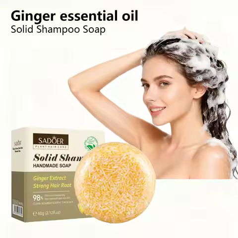 Ginger Jojoba Essential Oil Shampoo Soap, Hair Care Soap, Deep Cleansing Moisturizing, FluffyOil Con