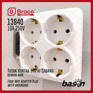 BROCO 13840 4-Way Adapter Plug - 4-Pin Socket & Plug & Ground