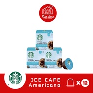 STARBUCKS เนสกาแฟ โดลเช่ กุสโต้ แคปซูลกาแฟ STARBUCKS ICED CAFFE AMERICANO แคปซูลสตาร์บัค 12แคปซูล/กล