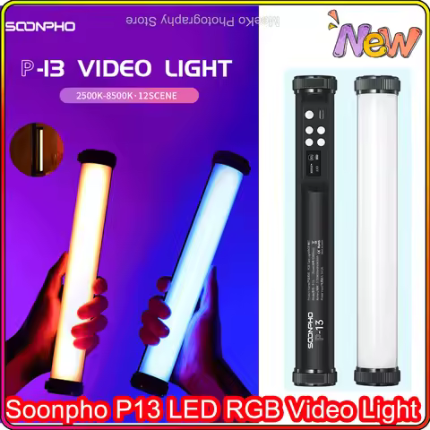 Soonpho P13 LED RGB Photography Lighting Tube Handheld Stick CCT Mode Photo Video Camera Light PK Na