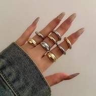 8-piece set of rings for men and women, smooth round ball open ring set