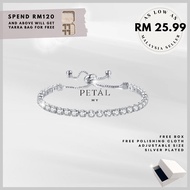 (PETALMY) ADJUSTABLE LANA BRACELET WHITE PLATED AND GOLD PLATED JEWELRY
