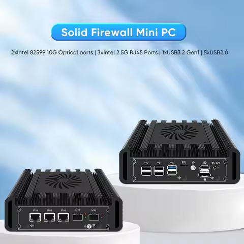 Topton 2x10G SFP NAS Mini PC Intel i3 N305 N300 N150 3x2.5G Lan Firewall Computer DDR5 NVMe Proxmox 