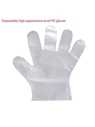 100入組新款透明色一次性加厚PE塑料外送/外賣/餐廳食品保護手套