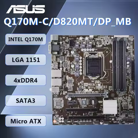ASUS Q170M-C Motherboard Intel Q170 LGA1151 DDR4 Q170M-C/D820MT/DP_MB support 6100 6400 6500 6320 cp