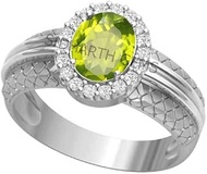 5.25 Ratti 4.00 Carat Natural Original Peridot Gemstone Silver Ring For Men And Women-B0BX4D5F-01