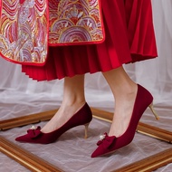 WOMEN'S HIGH HEEL SHOES GDC112 RED, 9P HIGH, HOTTREND WEDDING SEASON 2023