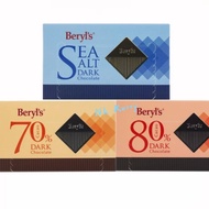BERYL'S DARK CHOCOLATE 70% COCOA DARK CHOCOLATE/80% COCOA DARK CHOCOLATE/SEA SALT DARK CHOCOLATE 60g