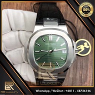 [TOP QUALITY] NAUT1LUS 40MM GREEN D1AL 5711 0N LEATHER STRAP MEN WATCH LUXURY AUTOMATIC JAM TANGAN L