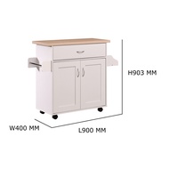 UNITI Kitchen Trolley With Castor - White dapur kabinet murah microwave table with castro roller 2 d