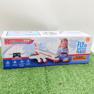 MIRACLEONLINESHOP - MAINAN PESAWAT REMOTE CONTROL MUSIK DAN LAMPU BATERAI CAS