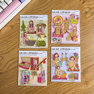 deco stickers (Raya series) -  kampung girl ft. Mawar, Lily, Dahlia and Orkid by Yui Alia Sketches