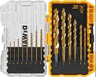 DEWALT Drill Bit Set, Titanium Nitride Coated, 14-Piece (DW1354) , Yellow DEWALT得偉 DW1354鍍鈦鑽頭，14件套
