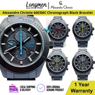 [Klang Longmen] Alexandre Christie AC6603 AC6603MC Chronograph Black Bracelet Strap Men's Watch