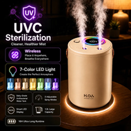 JameMirs UVC Sterilization Humidifier 1.3L Wireless Dual Mist 7 Color LED USB Rechargeable Humidifie