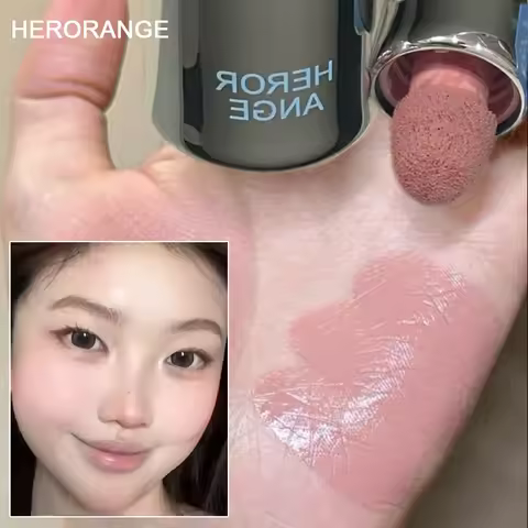 Liquid Blush With Sponge Tip Applicator, Long Lasting Natural Flush Cream Blush, Peach Purple Liquid