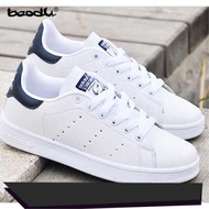 (New) Stan Smith Sneakers With Black Heels In White Fashionable / Sneaker In White
