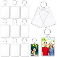 24 Pcs Photo Keychain (2 x 3inch) Transparent Picture Keychain, Acrylic Photo Insert Keychain Blank 