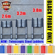 Classic Ladders Extendable Telescopic 2.6M-5M Heavy Duty Multi Purpose Straight Loft Ladder Portable