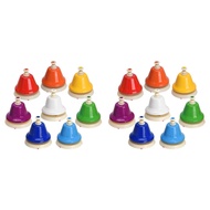 16X Desk Bells, 8 Notes Diatonic Metal Hand Bells, Rainbow Music Bells, Musical Learning Teaching Pe