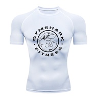 Men Gymshark Fitness Compression Shirt Quick Dry Short Sleeve Gym T-Shirt Workout Sports Top