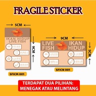 🔥READY STOCK🔥📍BUY 30 FREE 3📍 STIKER IKAN HIDUP CREAM/ STIKER FRAGILE IKAN HIDUP CREAM/ STICKER FRAGI