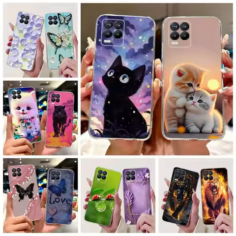 Cute Cat Fashion Painted Cover For Realme 8 Case Cover For Realme 8 Pro Soft Silicone Phone Case For