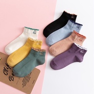 Cute Korea Fashion Amor Smiley Face Women Ankle Socks Stokin Comel Pendek Women Cotton Socks READY S