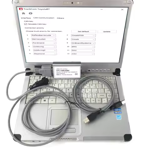 C2 laptop for Toyota Bt Truckcom Auto Scanner USB CAN Interface CPC-USB Diagnostic Tool for Toyota F