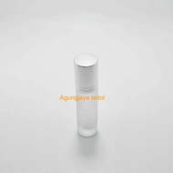 Roll On 6 Ml Clear Frosted Silver Cap Shiny Stripes / Glass Bottle / Perfume Bottle / Wind Oil Bottl
