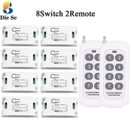 Diese AC 110V 220V 230V 10A 1CH Universal Receiver Relay Module 433MHz 8Button Wireless Remote Contr