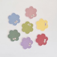 Flower Scallop Coaster by mnw.curated (glass Coaster glass Coaster with embroidery)