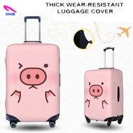 【In Stock】pink Pig Cartoon Thick Travel Luggage Cover Funny Cartoon Suitcase Protector Fits 18-32 In
