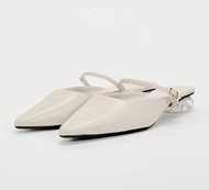 Spain NEW ZARAˉ Excellent Quality Spring New Womens Shoes Light Beige Retro Fashion Temperament Poin