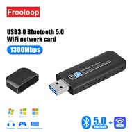 1300Mbps 2.4G 5G Dual Band USB3.0 Wireless Network Card With Bluetooth 5.0 Dongle Receiver WiFi Transmitter Adapter For Win 7 8 10 11