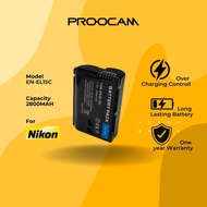 Proocam EN-EL15C for Nikon Z7 II Z6 Z5 D850 D810 D780 D750 D7500 D7200 D610 Camera Battery Mirrorles