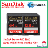 SanDisk Extreme Pro 64GB/128GB/256GB UHS-I 200MB/s V30 U3 Class 10 SDXC 4K Memory Card