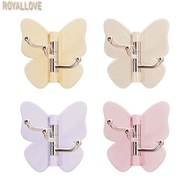 Royal Butterfly Rotating individual Adhesive Hooks Butterfly Clasp Bathroom Corner Hook with 3-Hook 