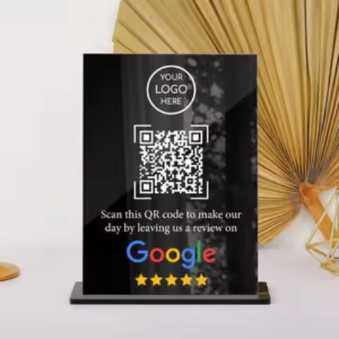 Personalized Business Leave A Review Leave Us A Google Review Sign QR Code Display Stand Business Re