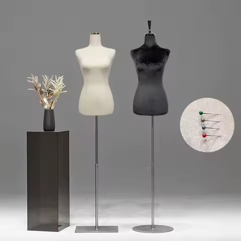 cheap plastic manikin life size to display dresses women Mannequin girl half body Black velvet cloth