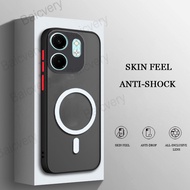 Phone Case For Infinix Hot 50i for Infinix Smart 9 Frosted TPU Silicon Back Cover with Magnetic Wire