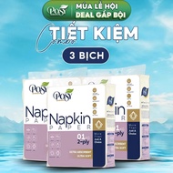 SAVING DEAL - Box of 3 packs of POSY tissue paper 1 kg, 2 layers, super tough, good absorbency, safe