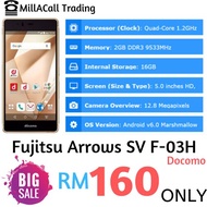 Fujitsu Arrows SV F-03H 2GB Ram 16GB Rom Docomo (Used) Budget Android Phone
