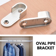 16mm Oval Pipe End Bracket Closet Wardrobe Cloth Hanger Hollow Pole Rod Tube Pipe Holder Besi Pengantung Baju