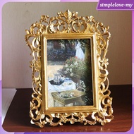 [SimpleloveMY] Vintage Rectangle Polyresin Picture Frame for 4x6inch Picture Luxury Gold 6inch