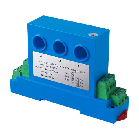 KXT43I-8 3 Phase AC Current Sensor 0-50A 0-30A 0-25A 0-10A 0-5A Current Transmitter 4-20mA 0-10V 0-5