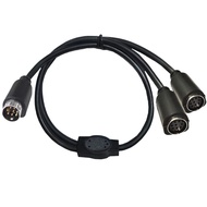 S-Video 8 Pin Mini DIN Y Splitter Cable, Mini 8-Pin DIN S-Video Male to 2 Female Y Splitter Extensio