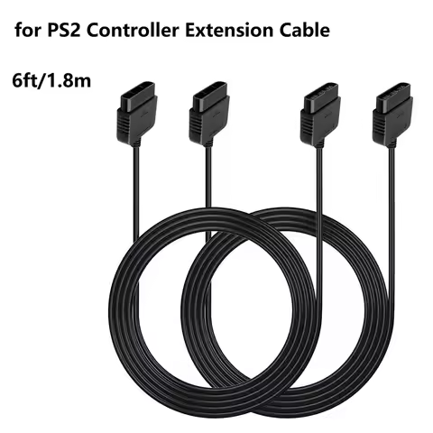 2-PACK PS2 Controller Extension Cable Cord 6ft/1.8m Controller Extension for Sony Playstation 2 PS2